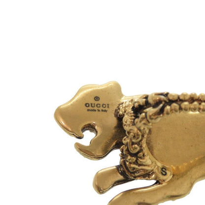Gucci Double Finger Ring Panther Metal Rhinestone Gold 1001