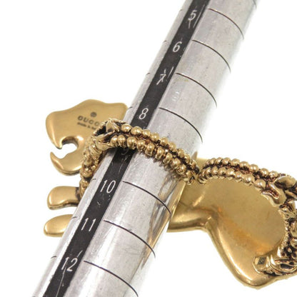 Gucci Double Finger Ring Panther Metal Rhinestone Gold 1001