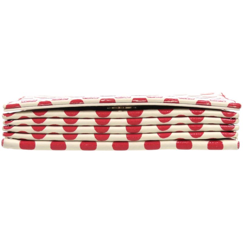 Christian Dior Card Holder Polka Dot Chain Dioramour 33 Ma0260 Leather Ivory