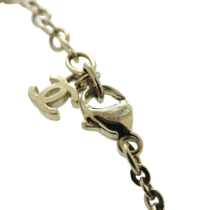 Chanel Cocomark Mirror Ball Metal Rhinestone Red Necklace 0463
