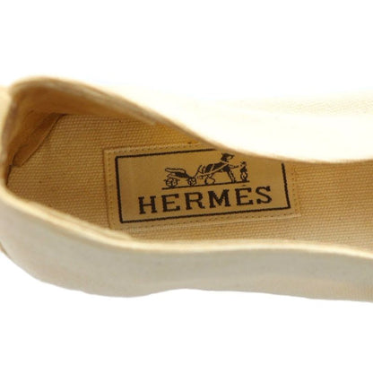 Hermes Espadrilles Slip-on Canvas Logo Star 36 23-23.5 cm Beige GY11
