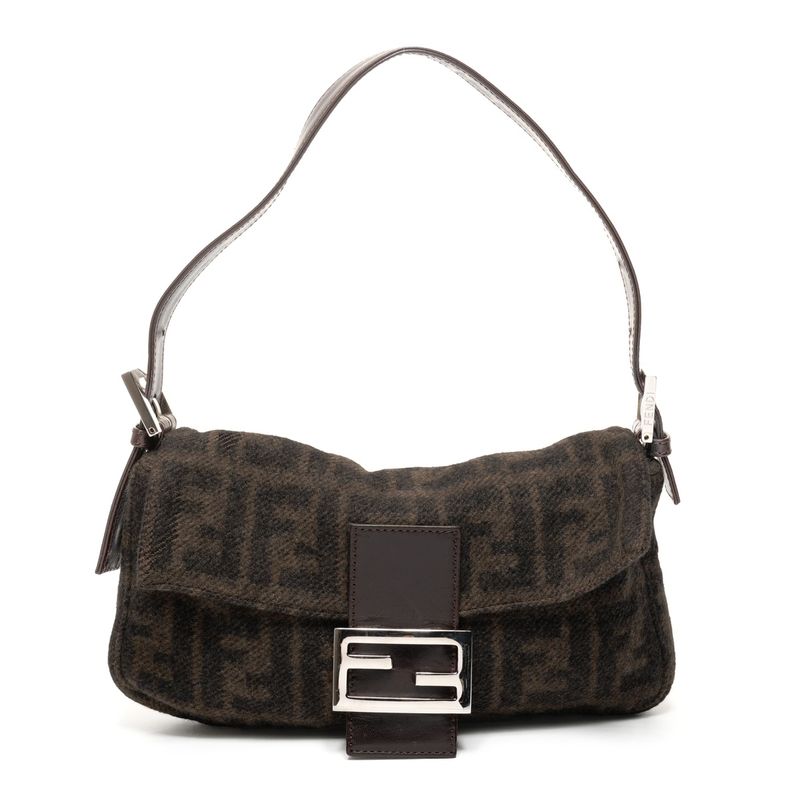 Fendi Shoulder Bag Wool Knit Mamma Bucket