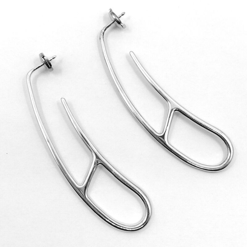 Hermes Chaine D'ancre Punk Earrings Ag925 SV Silver - Pair Women's