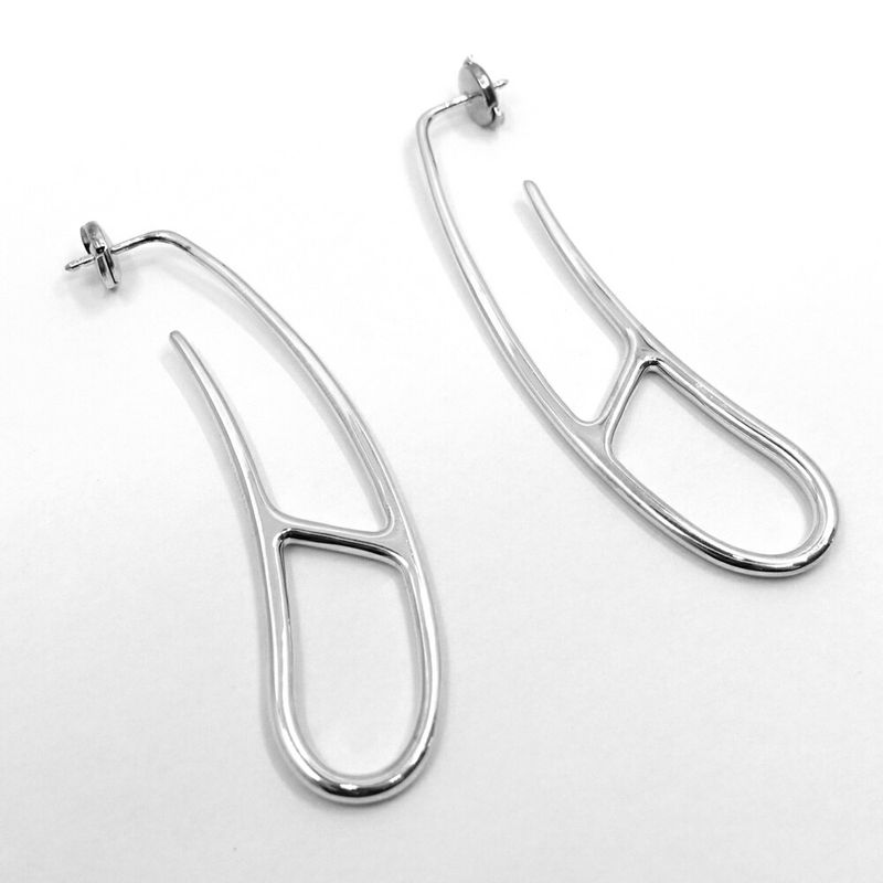 Hermes Chaine D'ancre Punk Earrings Ag925 SV Silver - Pair Women's