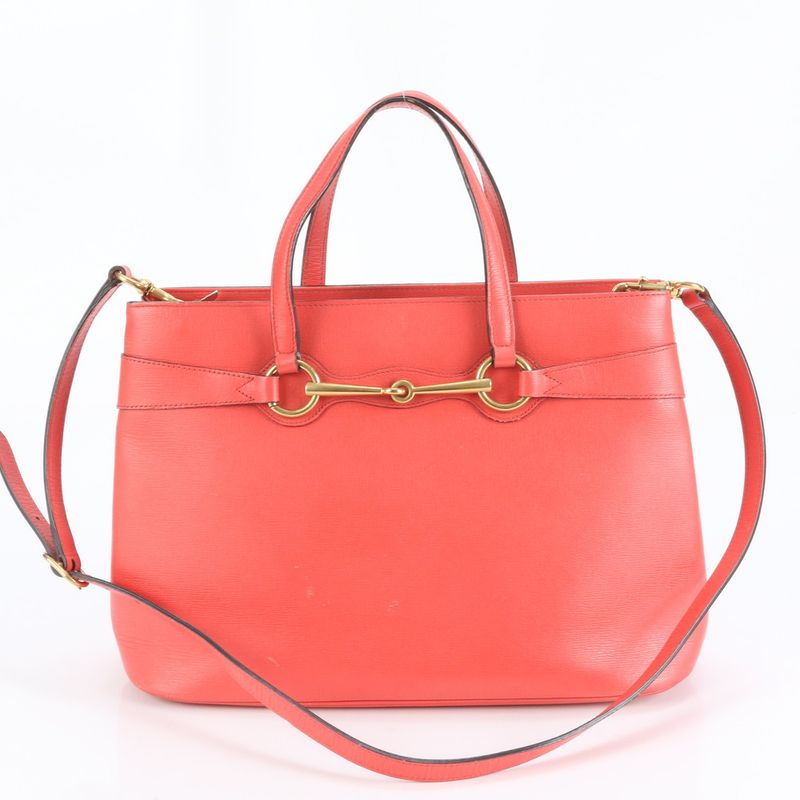 Gucci Horsebit 319795 Leather 2WAY Tote Bag Crossbody Shoulder Hand Gold