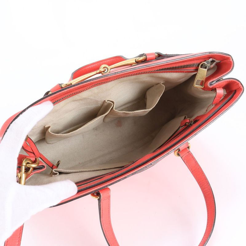 Gucci Horsebit 319795 Leather 2WAY Tote Bag Crossbody Shoulder Hand Gold