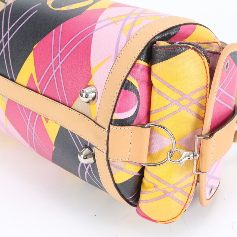 Christian Dior Argyle Check Mini Boston Leather 2WAY Shoulder Bag Crossbody