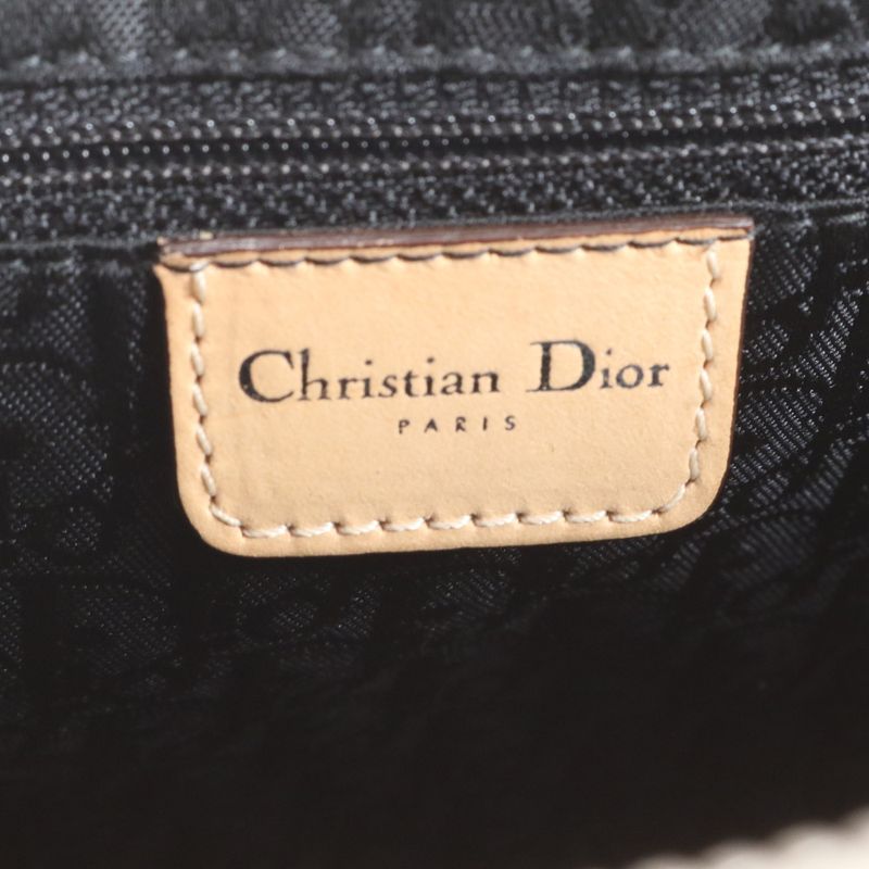 Christian Dior Argyle Check Mini Boston Leather 2WAY Shoulder Bag Crossbody