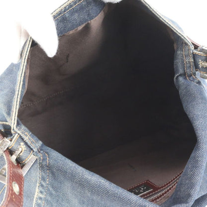 Fendi Denim Mamma Baguette Leather Shoulder Bag Shoulder One Shoulder Tote Hand