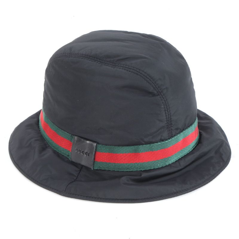 Gucci Sherry Line Bucket Hat Bucket Hat Fashion Leather Black Men's RRE Df7-10