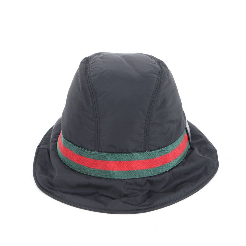 Gucci Sherry Line Bucket Hat Bucket Hat Fashion Leather Black Men's RRE Df7-10