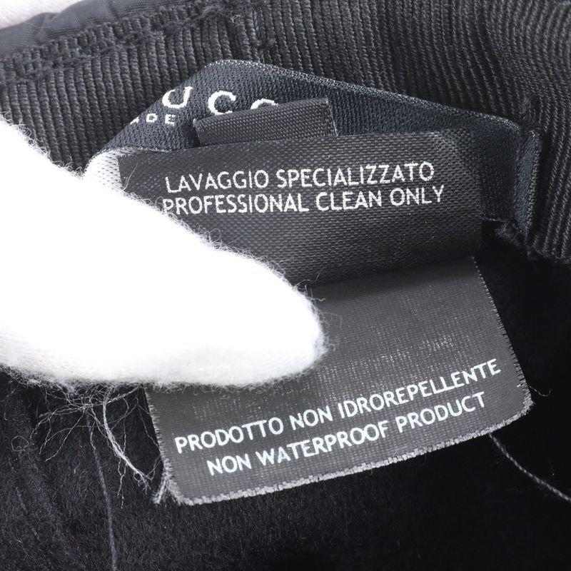 Gucci Sherry Line Bucket Hat Bucket Hat Fashion Leather Black Men's RRE Df7-10