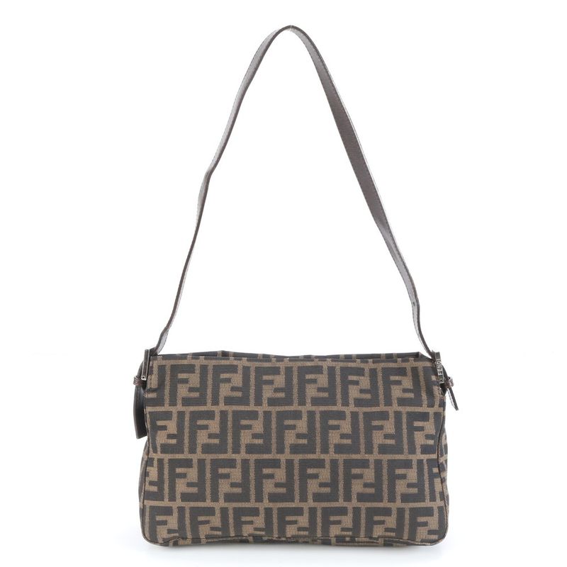 Fendi Zucca Mamma Baguette 26566 Leather Shoulder Bag Shoulder One Shoulder