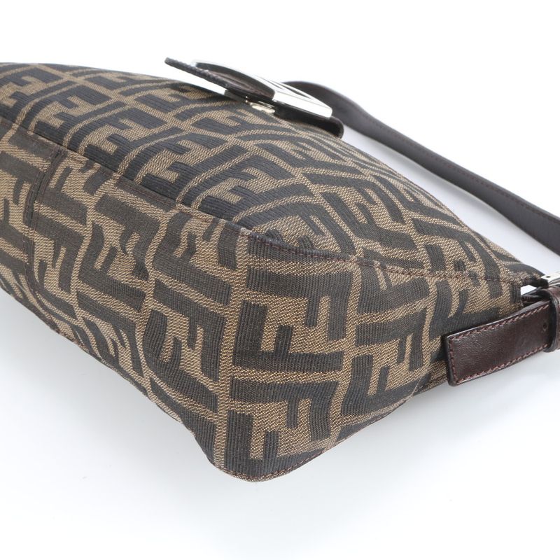 Fendi Zucca Mamma Baguette 26566 Leather Shoulder Bag Shoulder One Shoulder