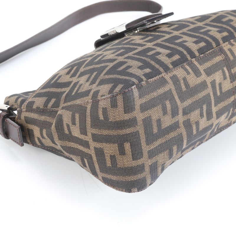 Fendi Zucca Mamma Baguette 26566 Leather Shoulder Bag Shoulder One Shoulder