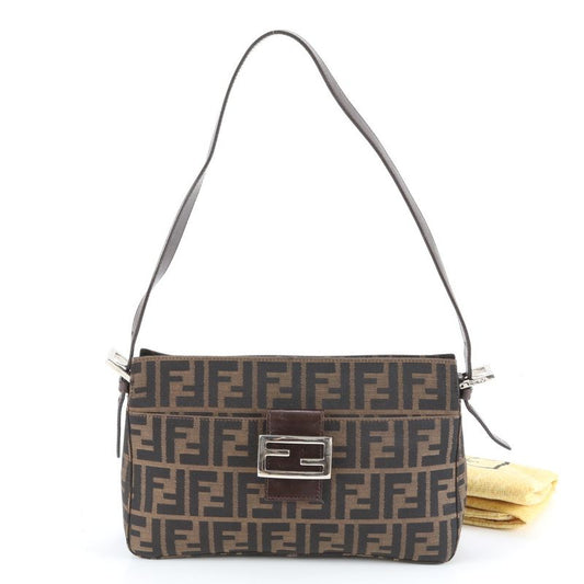 Fendi Zucca Mamma Baguette 26566 Leather Shoulder Bag Shoulder One Shoulder