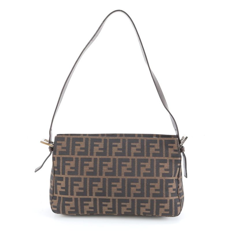 Fendi Zucca Mamma Baguette 26566 Leather Shoulder Bag Shoulder One Shoulder