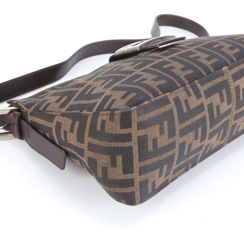 Fendi Zucca Mamma Baguette 26566 Leather Shoulder Bag Shoulder One Shoulder