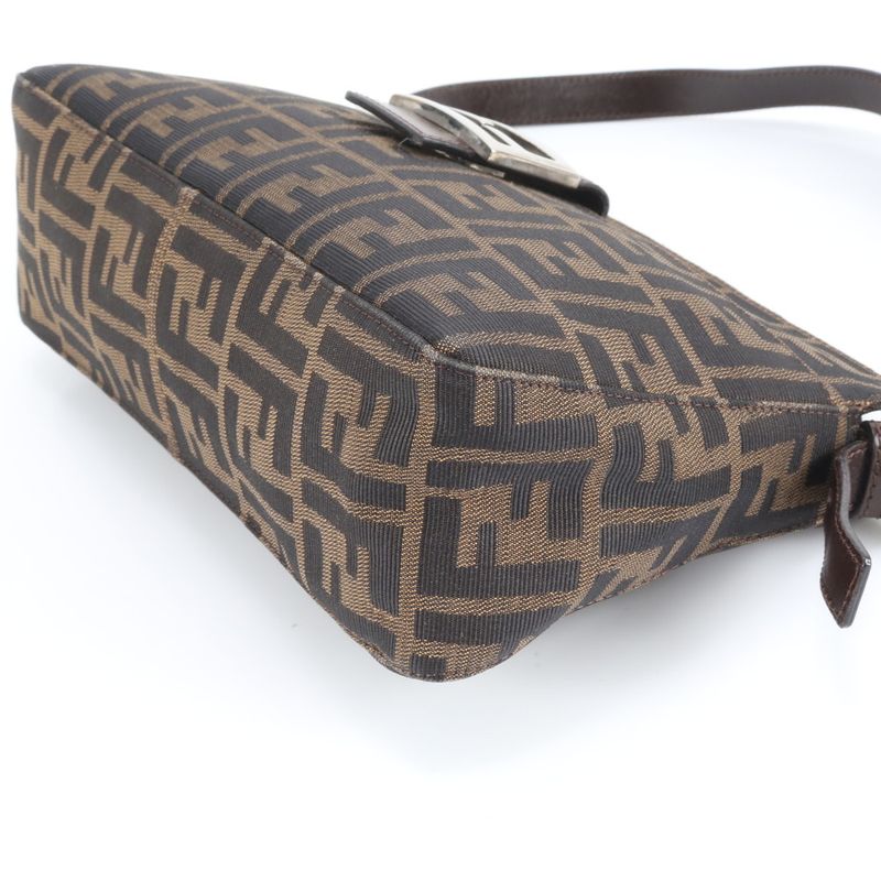 Fendi Zucca Mamma Baguette 26566 Leather Shoulder Bag Shoulder One Shoulder