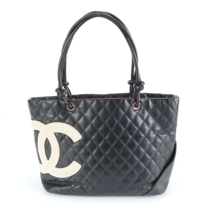 Chanel Serial Seal Included Cambon Line Coco Mark Leather Tote Bag Shoulder
