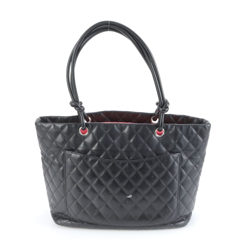 Chanel Serial Seal Included Cambon Line Coco Mark Leather Tote Bag Shoulder