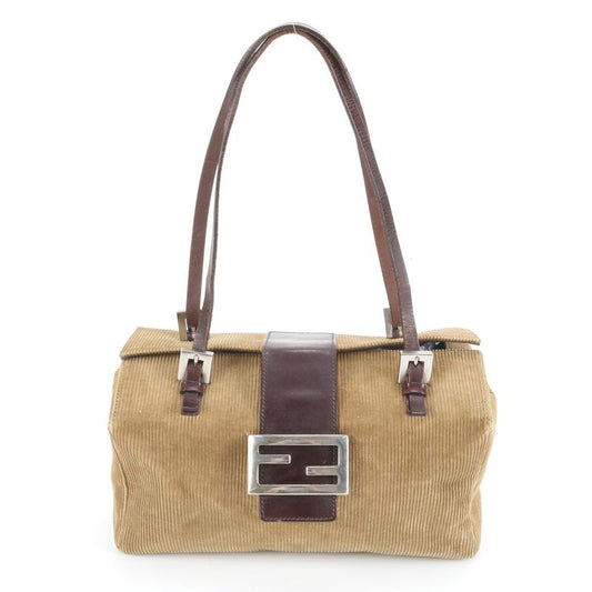 Fendi Mamma Baguette Bucket Leather Tote Bag Shoulder Hand Brown Women's EEE