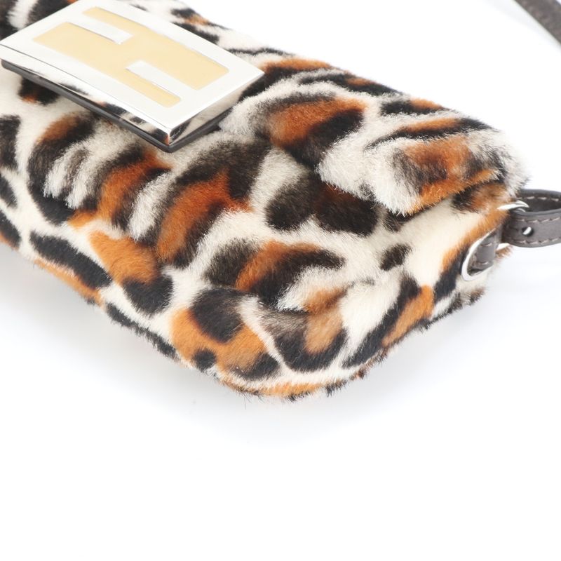 Fendi Mamma Baguette Leopard Print 7as142 Leather 2WAY Shoulder Bag Crossbody