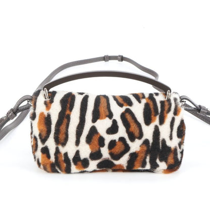 Fendi Mamma Baguette Leopard Print 7as142 Leather 2WAY Shoulder Bag Crossbody