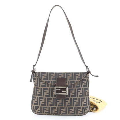 Fendi Zucca Mamma Baguette Leather Shoulder Bag One Shoulder Genuine Leather