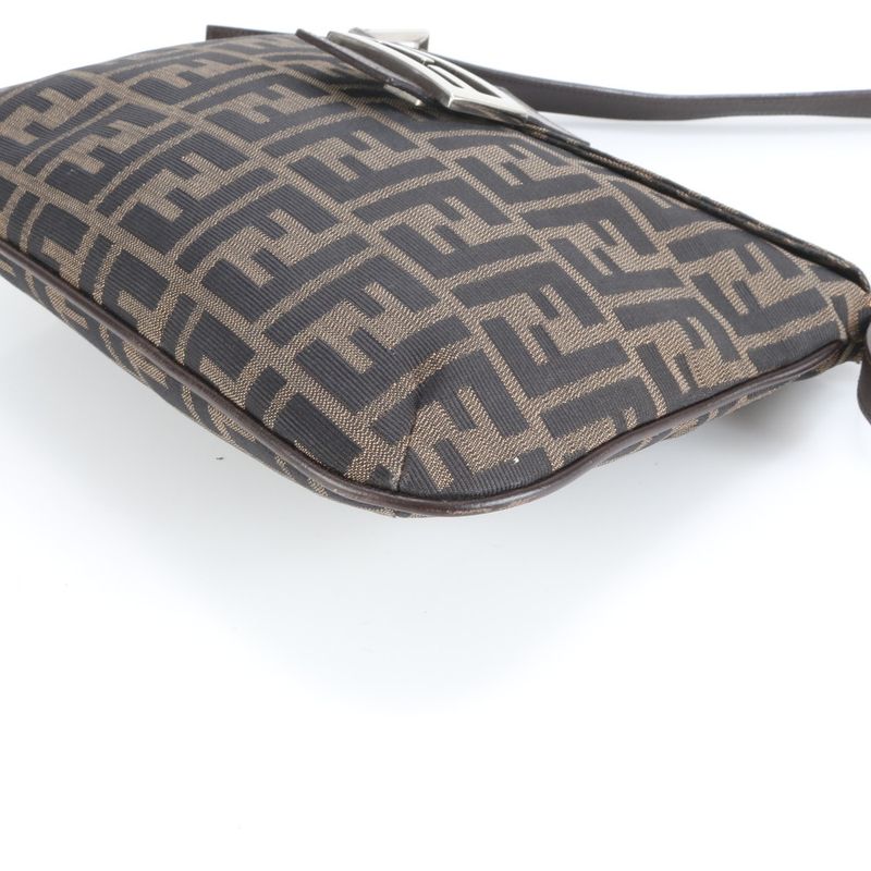 Fendi Zucca Mamma Baguette Leather Shoulder Bag One Shoulder Genuine Leather