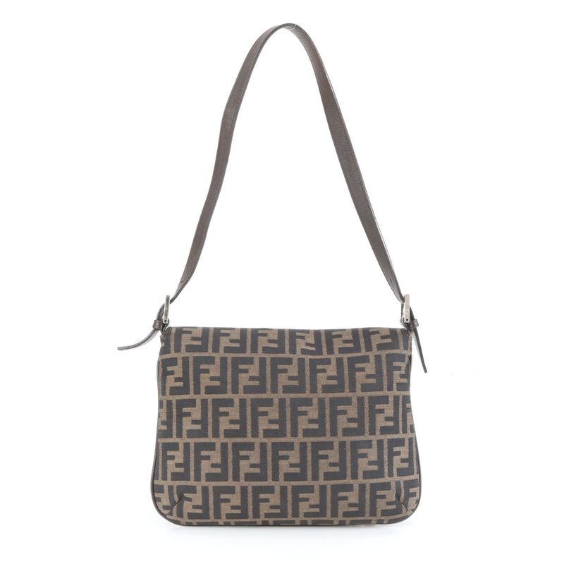 Fendi Zucca Mamma Baguette Leather Shoulder Bag One Shoulder Genuine Leather