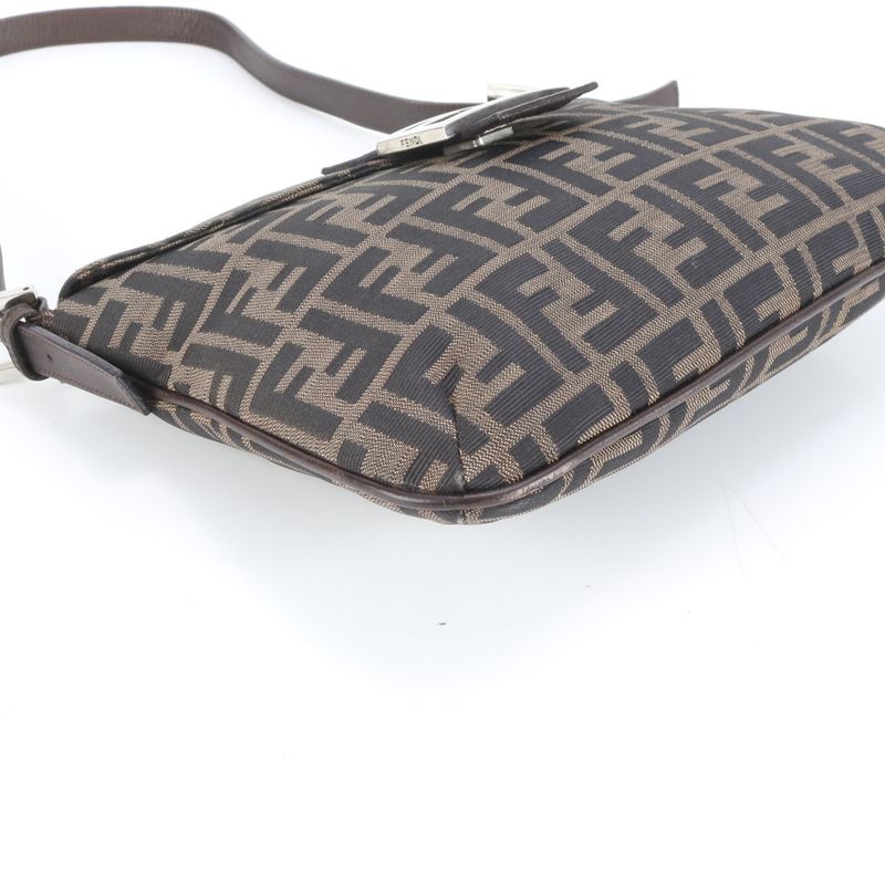 Fendi Zucca Mamma Baguette Leather Shoulder Bag One Shoulder Genuine Leather