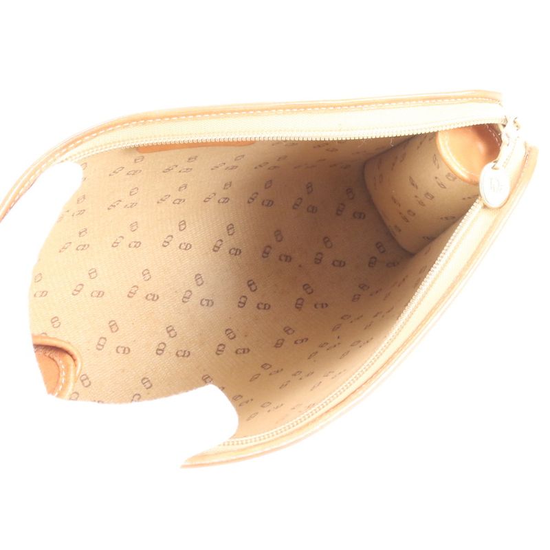 Vintage Christian Dior Leather Clutch Bag Hand Second Pouch Black Women's EEE