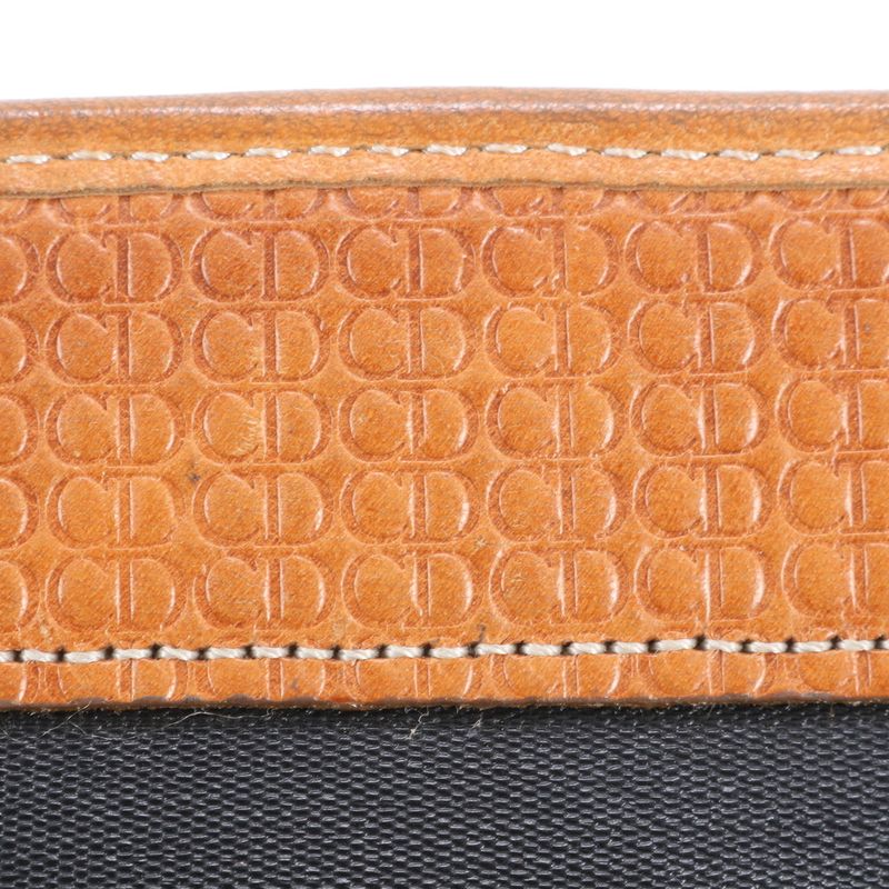 Vintage Christian Dior Leather Clutch Bag Hand Second Pouch Black Women's EEE