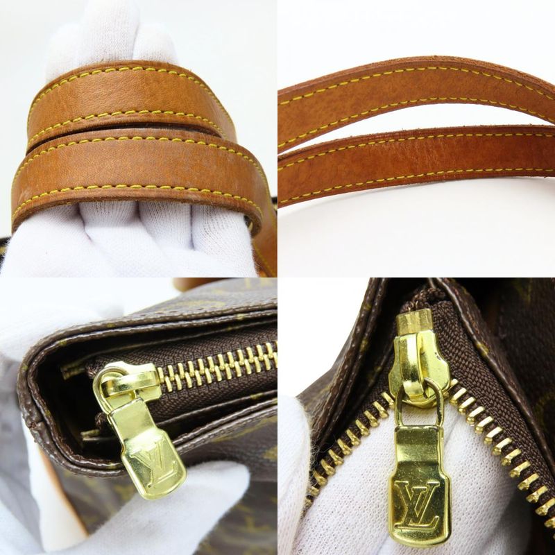 Louis Vuitton Tote Bag Cabas Mezzo Monogram Leather Brown Shoulder Bag