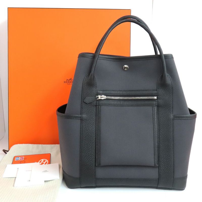 Hermes Garden Party Pocket Vertical Toile Military-×negonda Ardoise