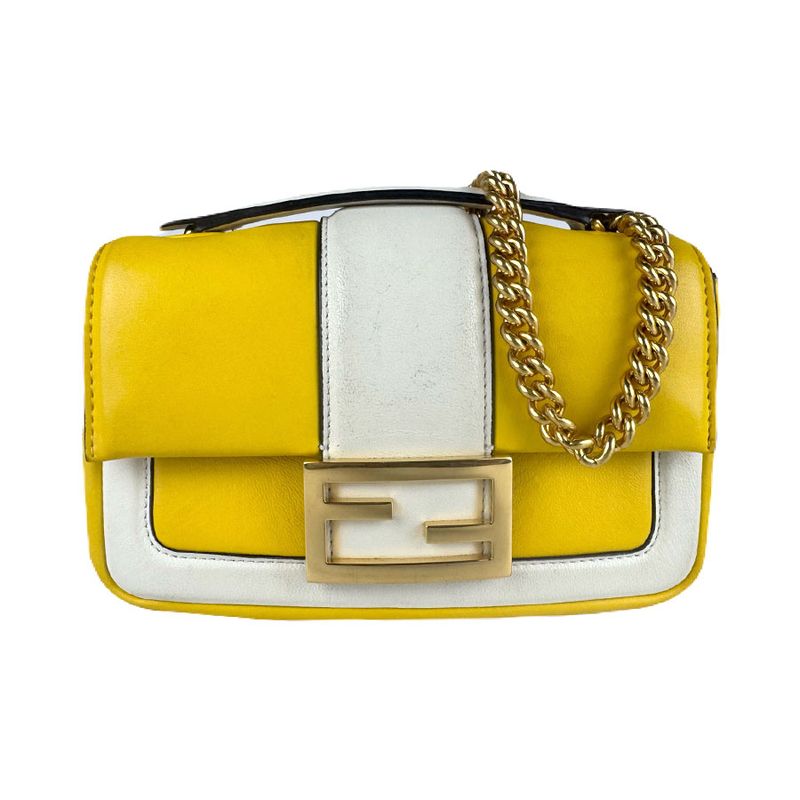 Fendi Shoulder Bag Mini Bicolor Nappa Apollo Chain Baguette 8bs045-acne