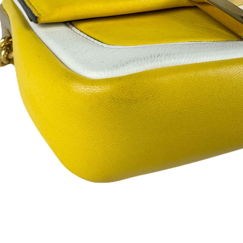 Fendi Shoulder Bag Mini Bicolor Nappa Apollo Chain Baguette 8bs045-acne