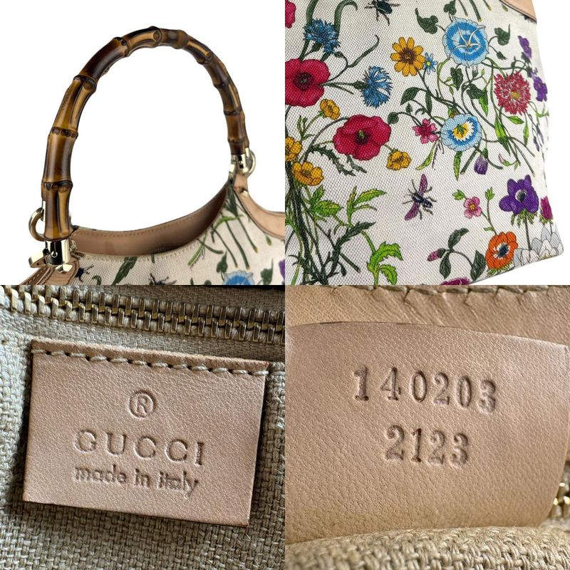 Gucci Handbag Flora Bamboo 140203