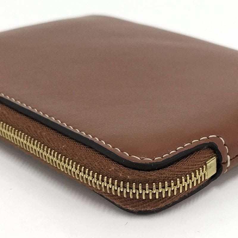 Celine Coin Case Triomphe Leather Brown