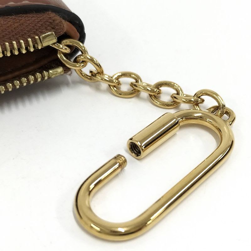 Celine Coin Case Triomphe Leather Brown