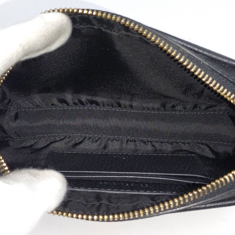 Gucci Chain Shoulder Bag Ggmarmont Mini Camera Bag Leather Black 772759