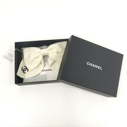 Chanel Barrette Ribbon Coco Mark White