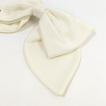 Chanel Barrette Ribbon Coco Mark White