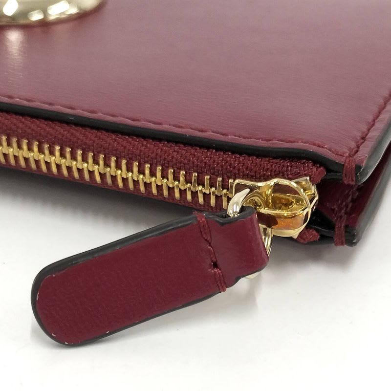 Cartier Card Holder Fragment Case Panther C Leather Bordeaux