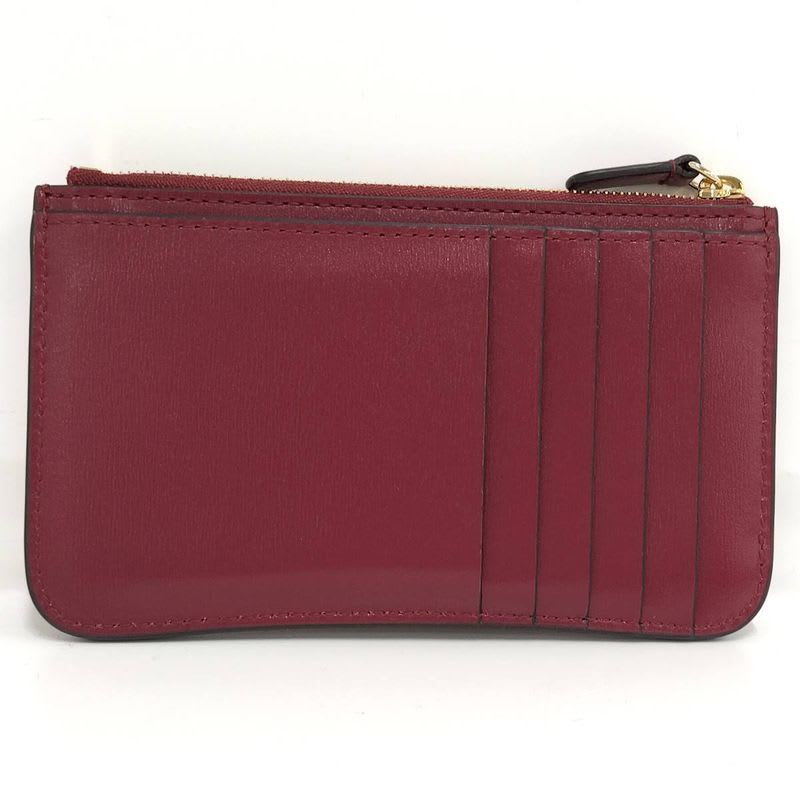 Cartier Card Holder Fragment Case Panther C Leather Bordeaux