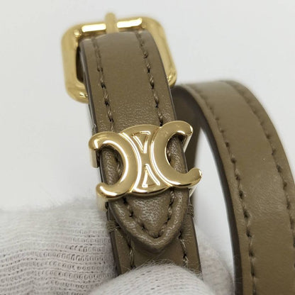 Celine Les Cuirs Bracelet Double Leather Khaki