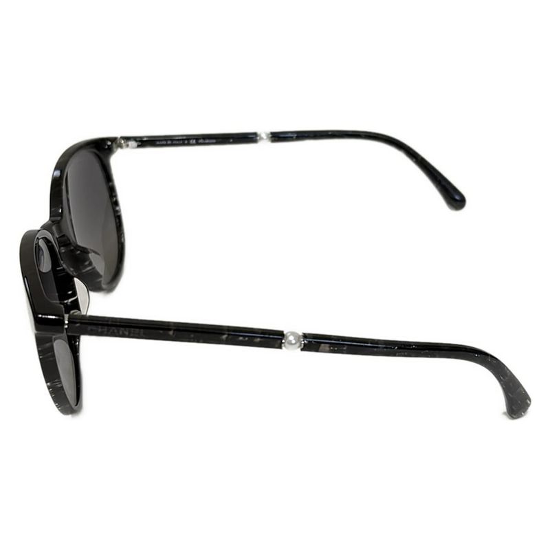 Chanel Sunglasses - 5394-h-a Black X Clear X Silver Fake Pearl Polarized Lenses