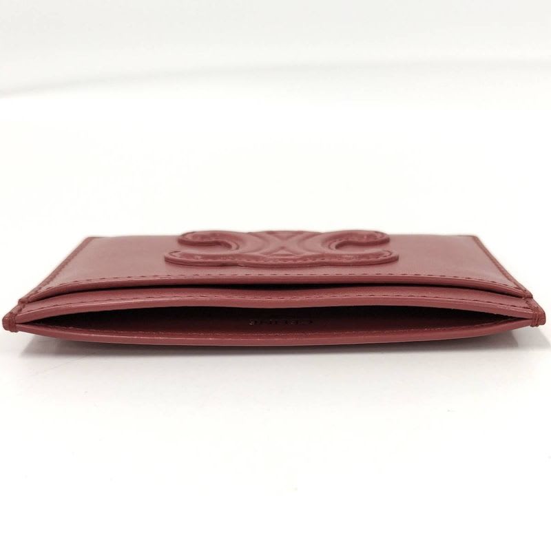 Celine Card Case Triomphe Leather Pink