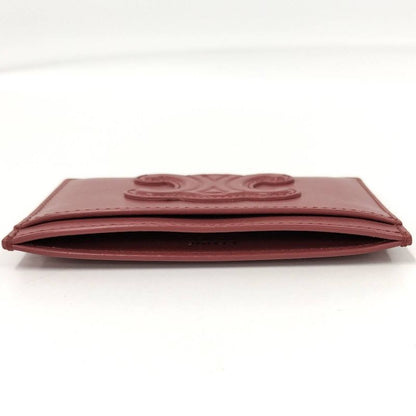 Celine Card Case Triomphe Leather Pink